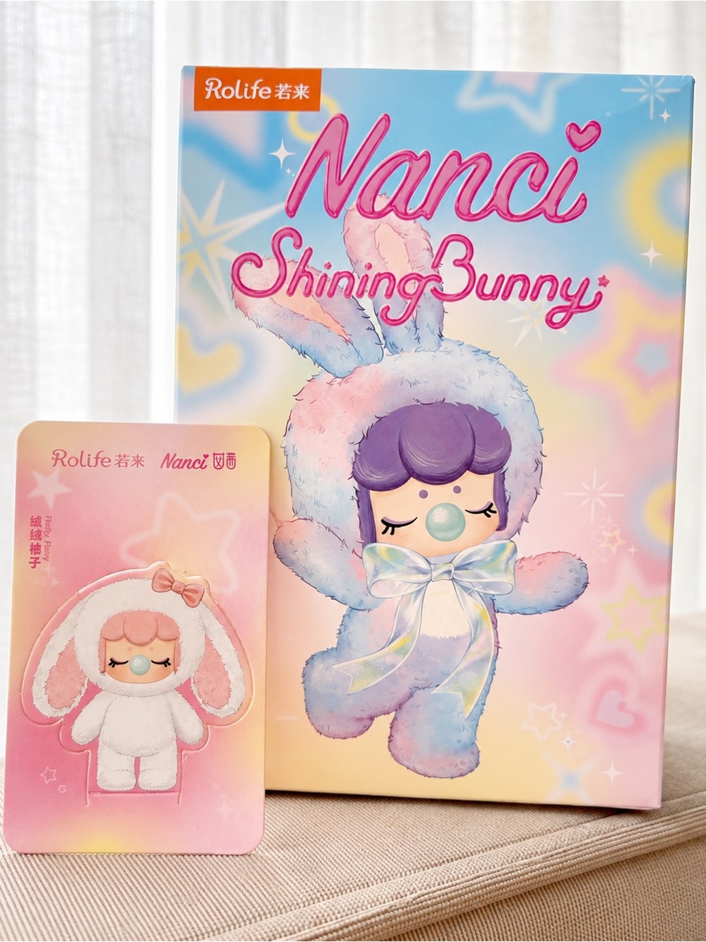 Nanci Shining Bunny Plush Toy - Pastel Pink & Purple